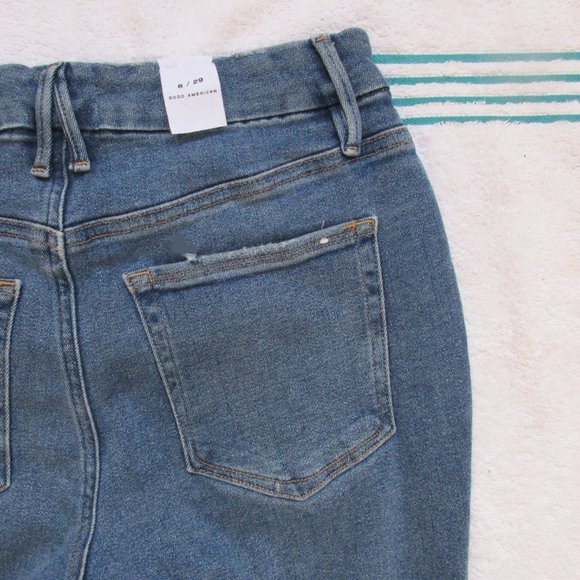New GOOD AMERICAN Jeans Size 8/29 Distressed Skinny Denim - Picture 11 of 14
